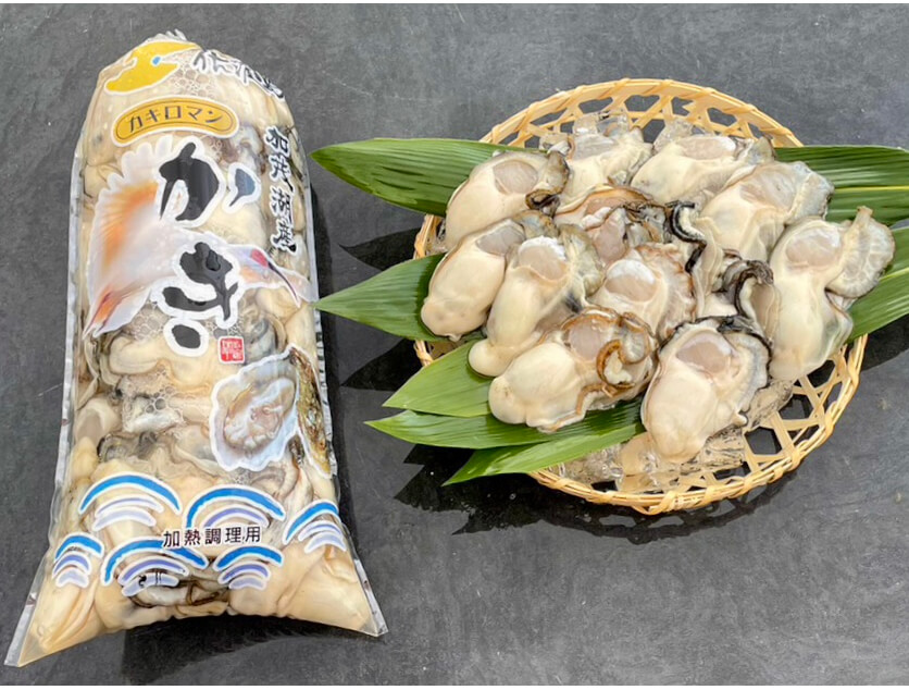 一年牡蠣　剥き身 1kg×2パック（加熱用）【冷蔵】