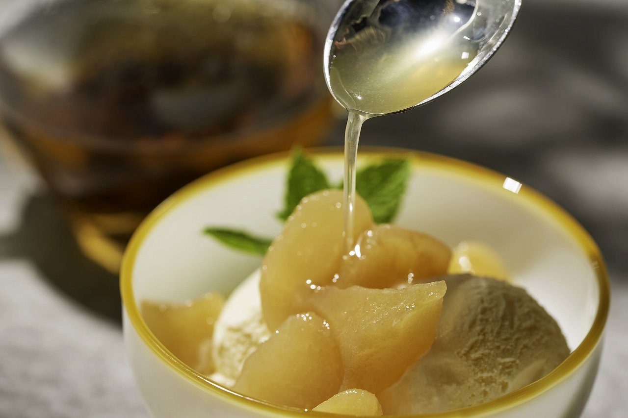 佐渡ヶ島産　ブルーベリーと白ワインのコンポート・ル・レクチェと白ワインのコンポート（2種各3個セット）